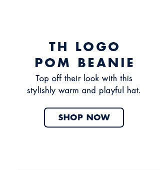 The logo pom beanie     Top off their look with this stylishly warm and playful hat.     Shop now