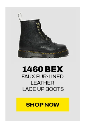 1460 BEX FAUX FUR-LINED LEATHER LACE UP BOOTS