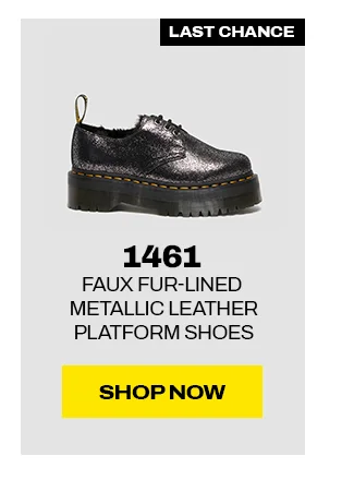 1461 FAUX FUR-LINED METALLIC LEATHER PLATFORM SHOES