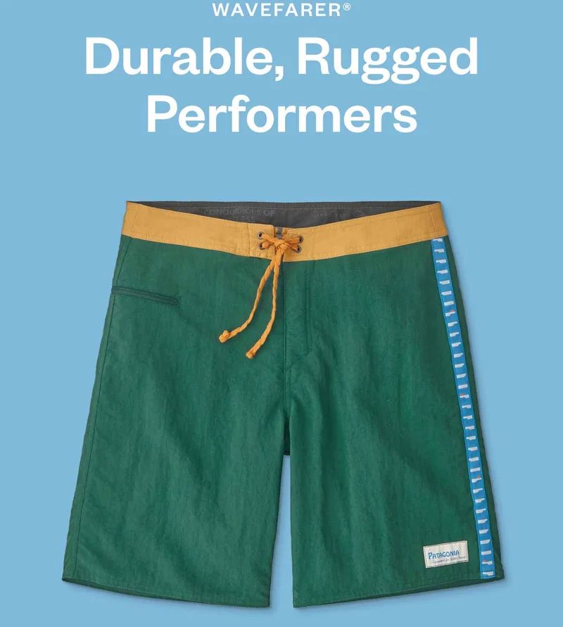 Wavefarer Boardshorts. Durable, rugged performers.