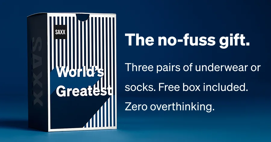 Father’s Day World’s Greatest gift box. Build a bundle with three pairs of underwear or socks and get a free gift box included.