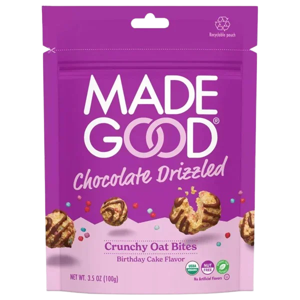 Image of Made Good Birthday Cake Chocolate Drizzled Crunchy Oat Bites