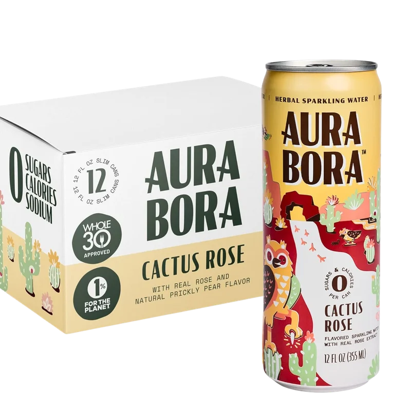 Image of Aura Bora Cactus Rose Sparkling Water (12 Pack)