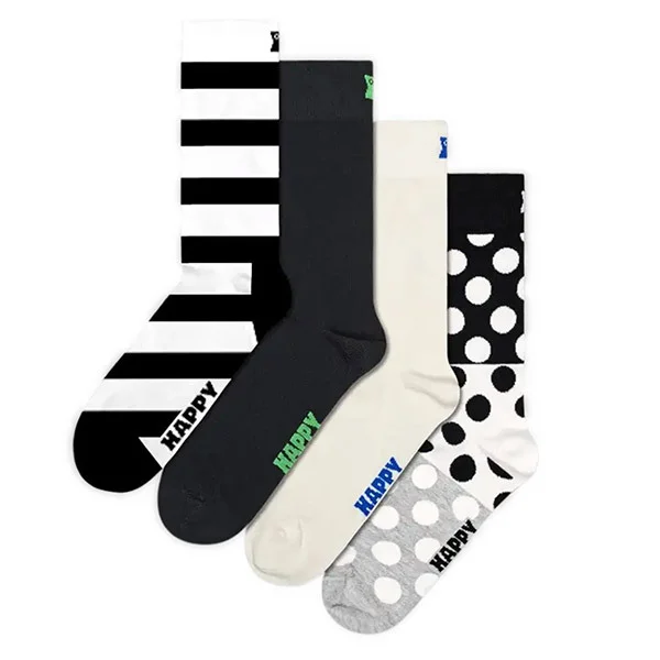 4-Pack Black and White Mix Socks