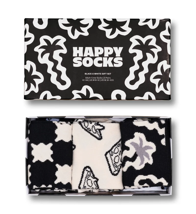 3-Pack Black And White Socks Gift Set