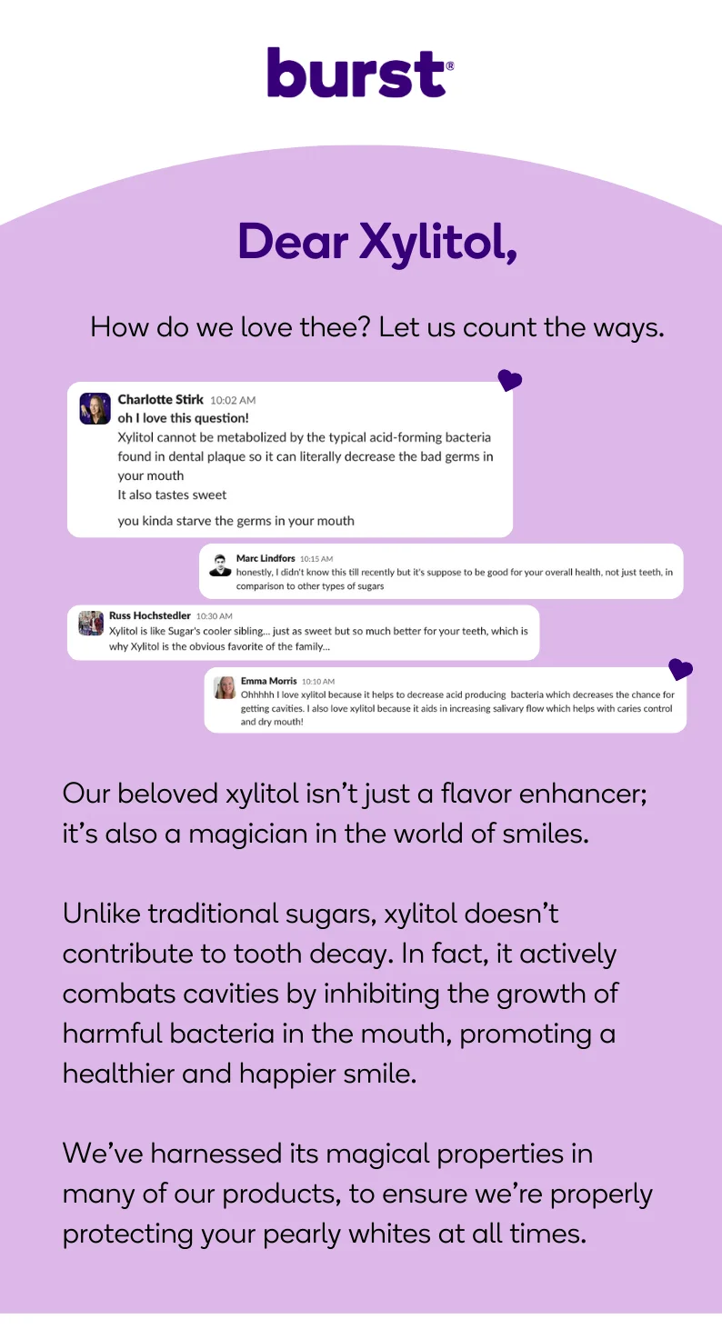 Dear Xylitol: How do we love thee? Let us count the ways?
