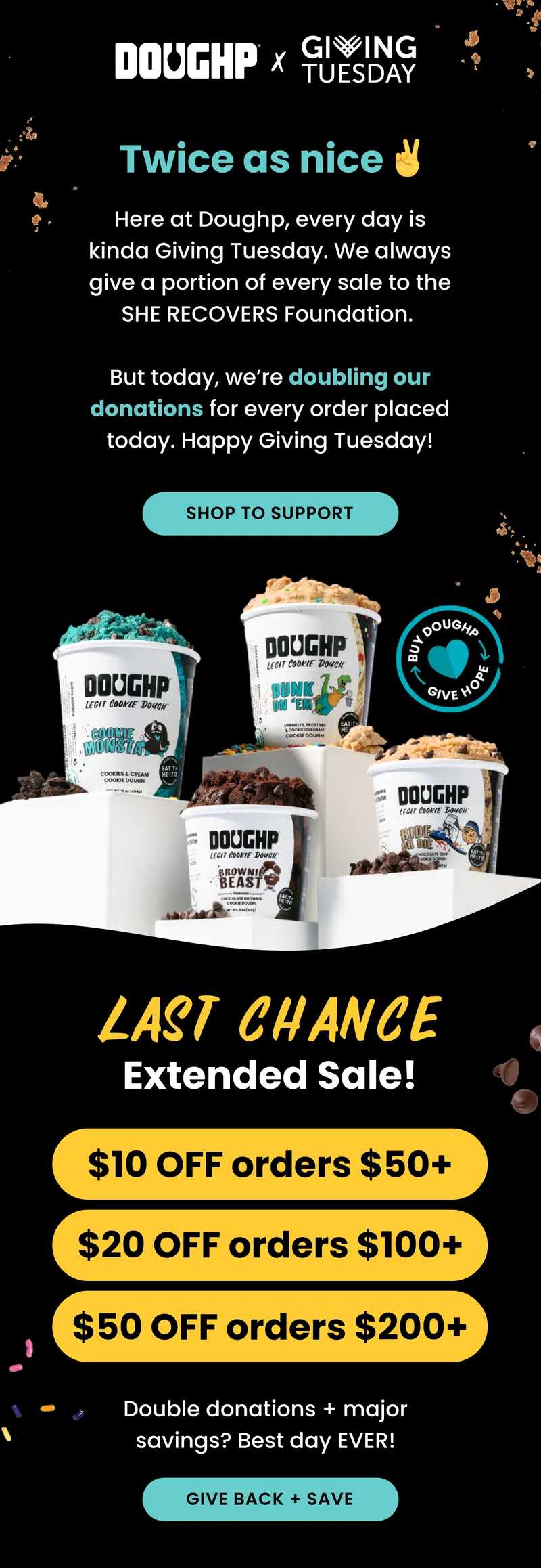 giving tuesday edible cookie dough