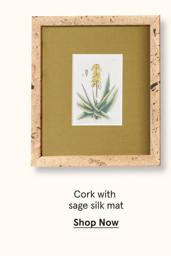 Cork with  sage silk mat