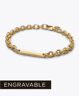 Engravable Bar Link Bracelet