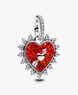 Spinnable Arrow Heart Dangle Charm