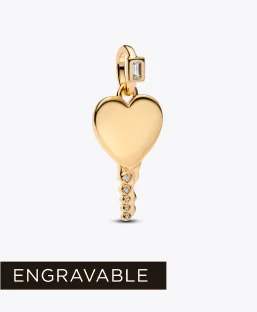 Engravable Heart Key Pendant