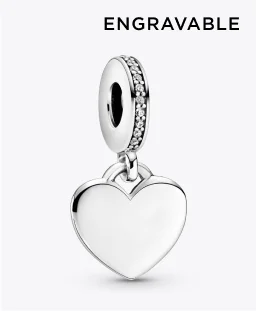 Engravable Heart Tag Dangle Charm