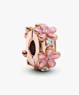 Pink Daisy Spacer Clip Charm