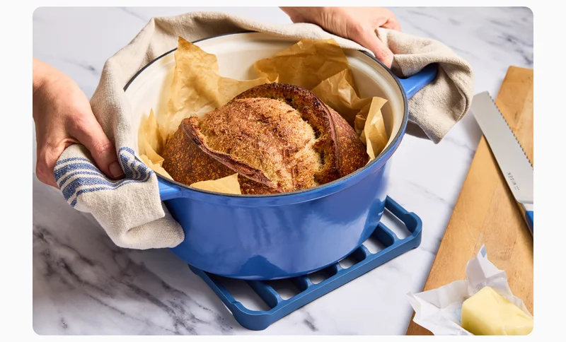 Use the new 5.5 QT Dutch oven for everything from stews to perfectly crispy bread.