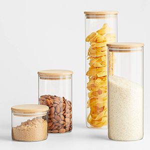 Round Glass Canister with Bamboo Lid