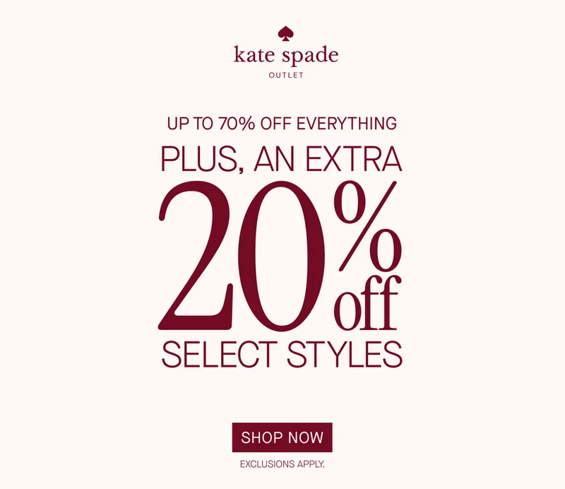 up to 70% off everything plus, an extra 20% off select styles