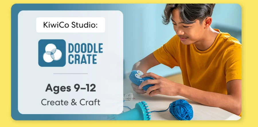 Teen creating an advanced KiwiCo project. Ideal for ages 12–16+ to spark creativity and innovation.