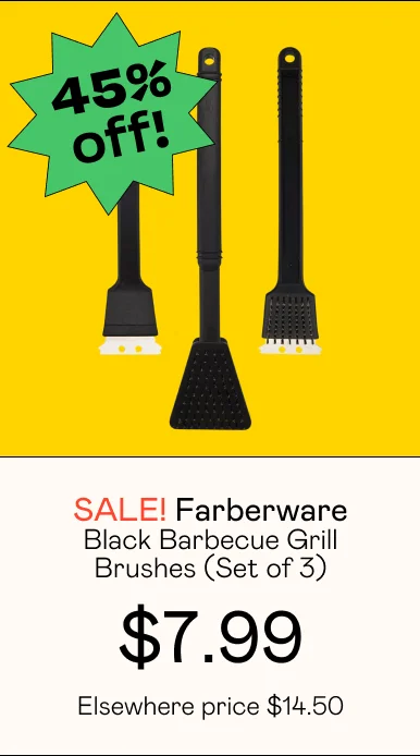 Black Barbecue Grill Brushes (Set of 3)