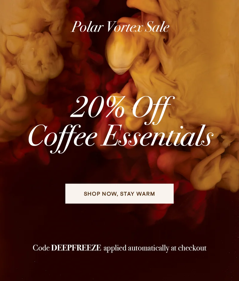 20% off coffee essentials with code discount code