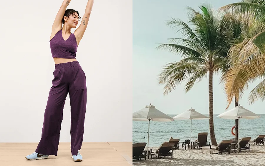 Easy Wide Leg Pant 31" in Brilliant Blackberry