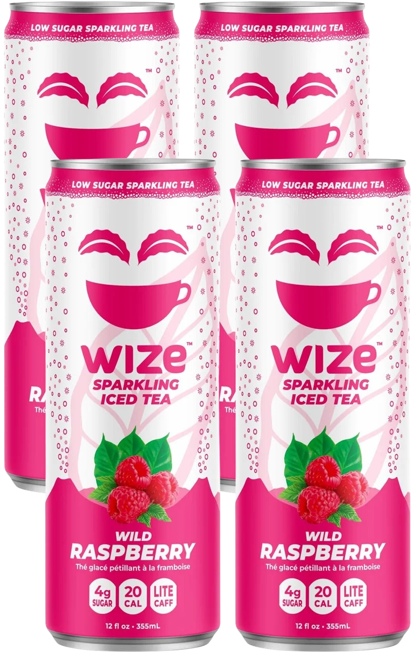 Image of Wize Raspberry Sparkling Ice Tea (4 Pack)