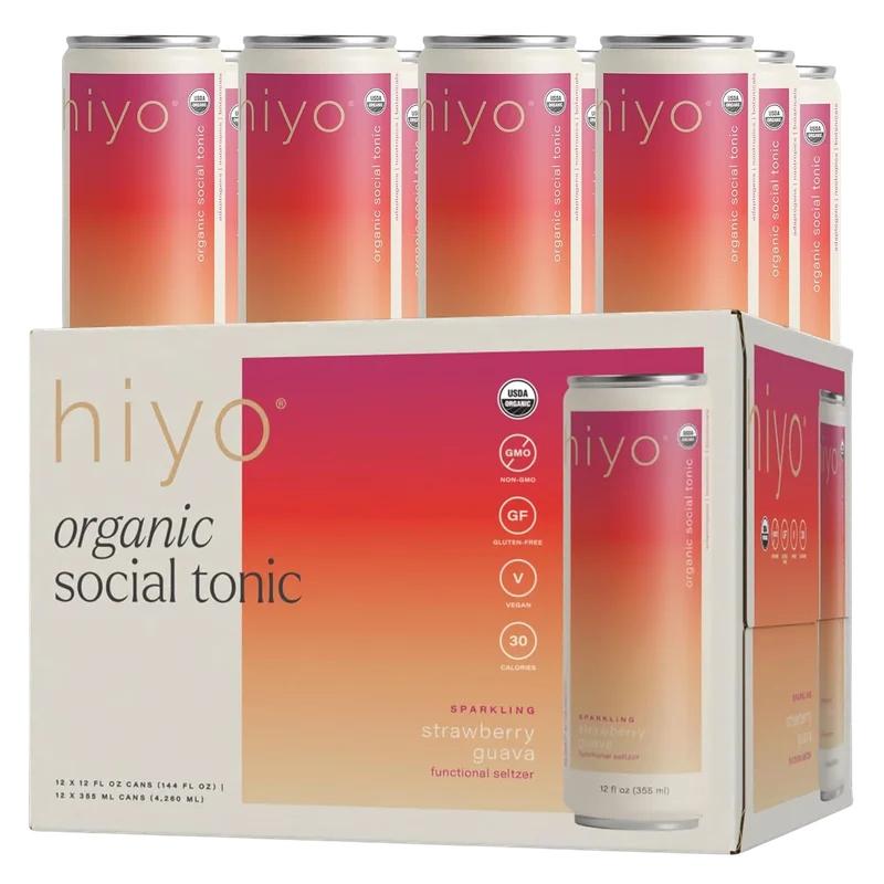 Image of Hiyo Organic Social Tonic - Strawberry Guava (12 Pack)