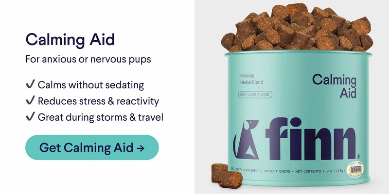 Calming Aid. For anxious or nervous pups. Calms without sedating. Reduces stress & reactivity. Great during storms & travel.