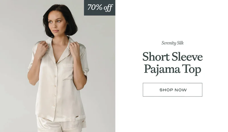 serenity silk short sleeve pajama top, shop now!