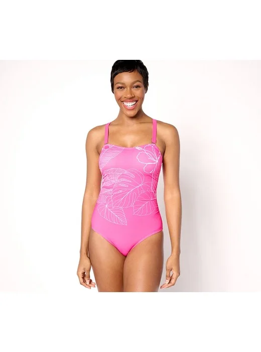 Susan Graver Soleil Embroidered Swimsuit with Removable Strap