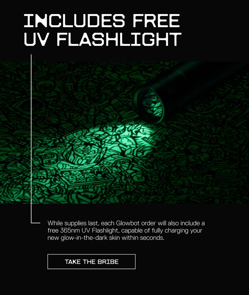 Orders include a free UV flashlight, while supplies last