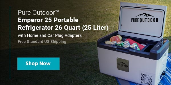 Pure Outdoor by Monoprice Emperor 25 Portable Refrigerator 25L with home and car plug adapters