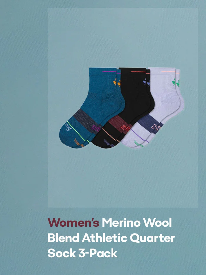 Women's Merino Wool Blend Athletic Quarter Sock 3-Pack