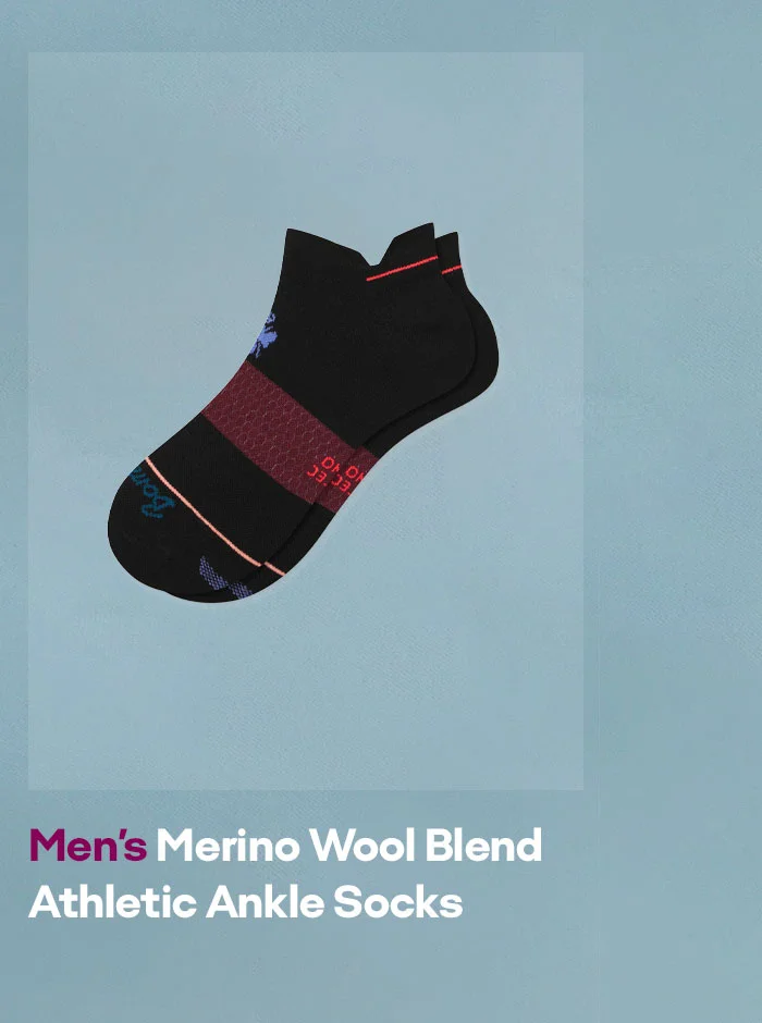 Men's Merino Wool Blend Athletic Ankle Socks