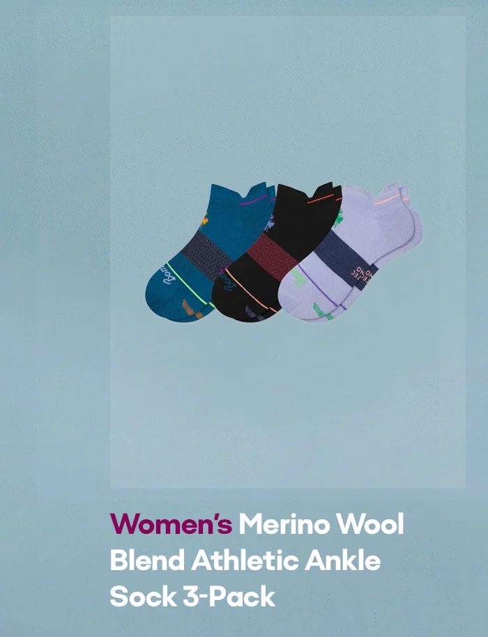 Women's Merino Wool Blend Athletic Ankle Sock 3-Pack