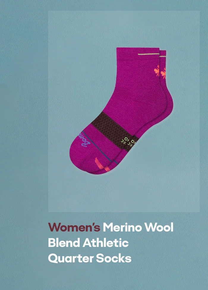 Women's Merino Wool Blend Athletic Quarter Socks