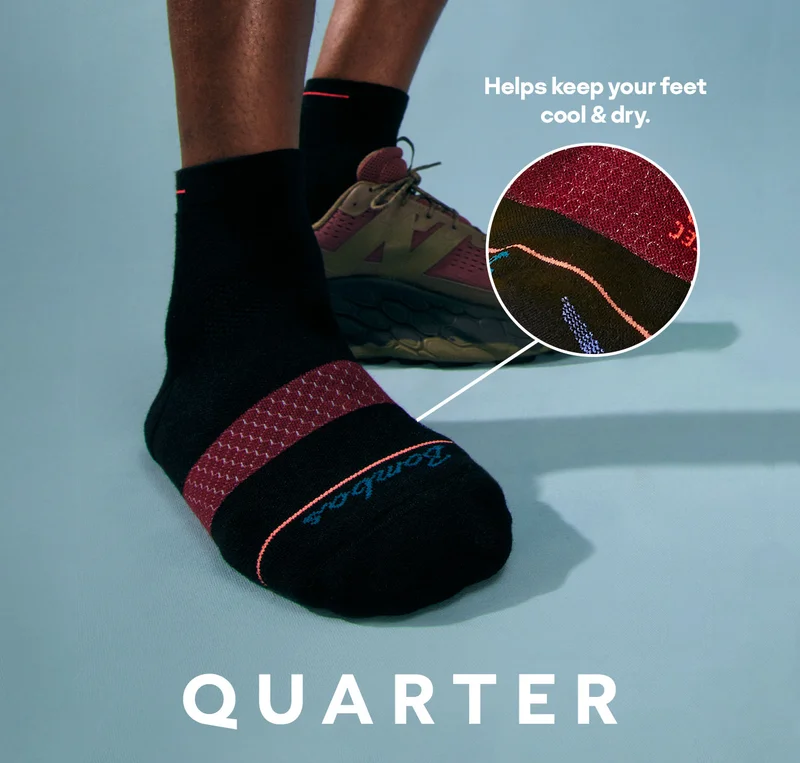 QUARTER. Helps keep your feet cool & dry.