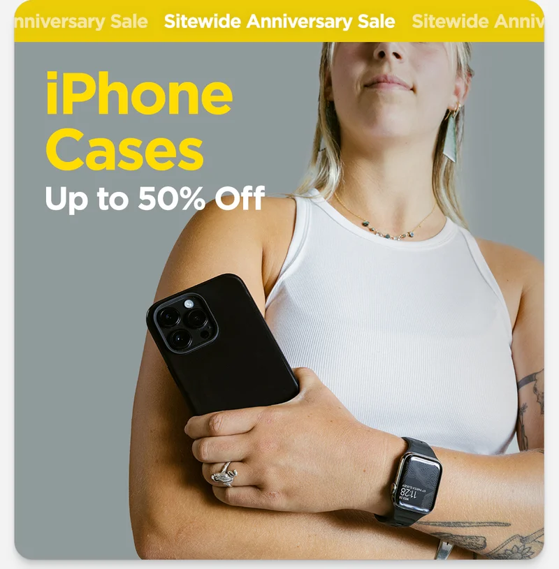 Nomad Anniversary Sitewide Sale. iPhone Cases Up to 50% Off. Sport Case with matching Sport Band