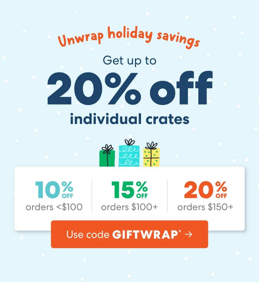 Get of to 30% off individual crates