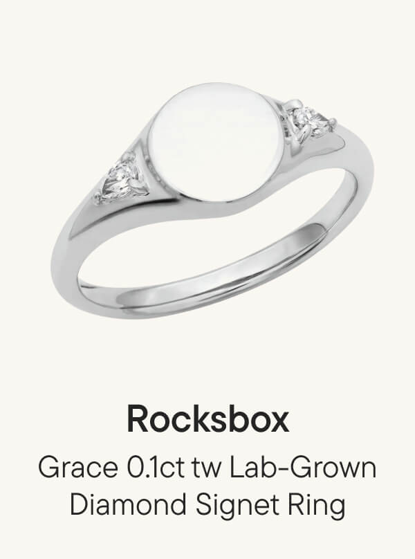 Grace 0.1ct tw Lab-Grown Diamond Signet Ring