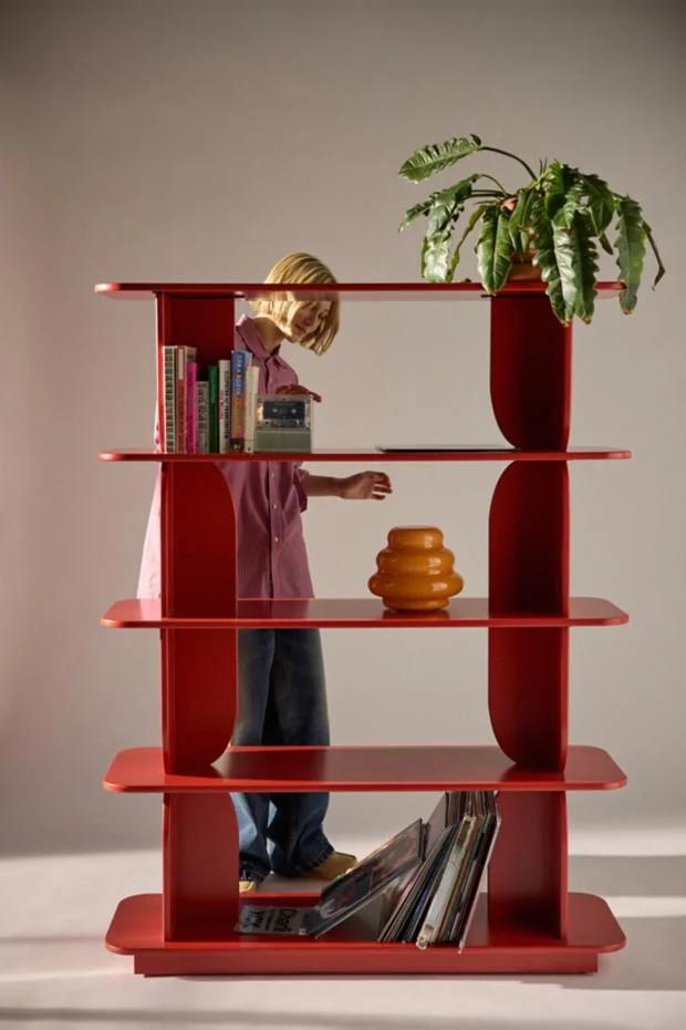 Silas Retro-Modern 5-Tier Bookshelf