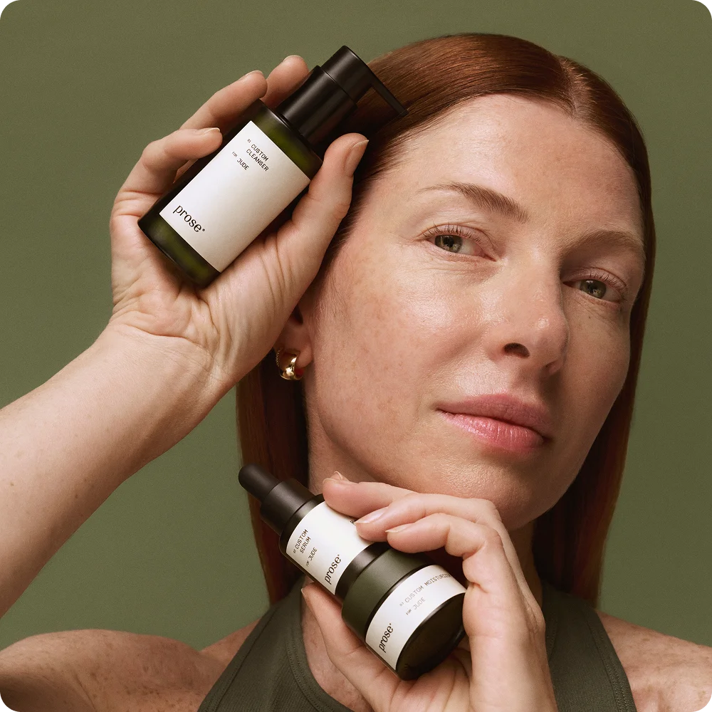 Woman showing Prose products