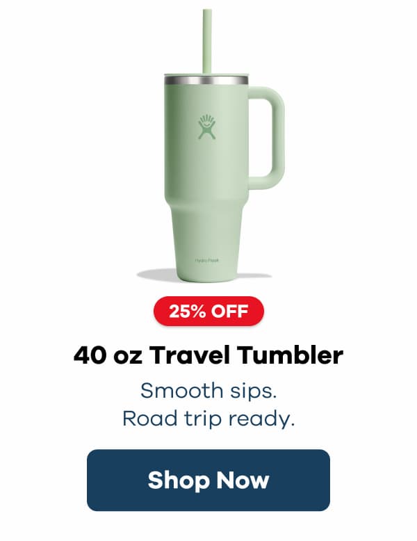 25% OFF 40 oz Travel Tumbler. Smooth sips. Road trip ready. | Shop Now
