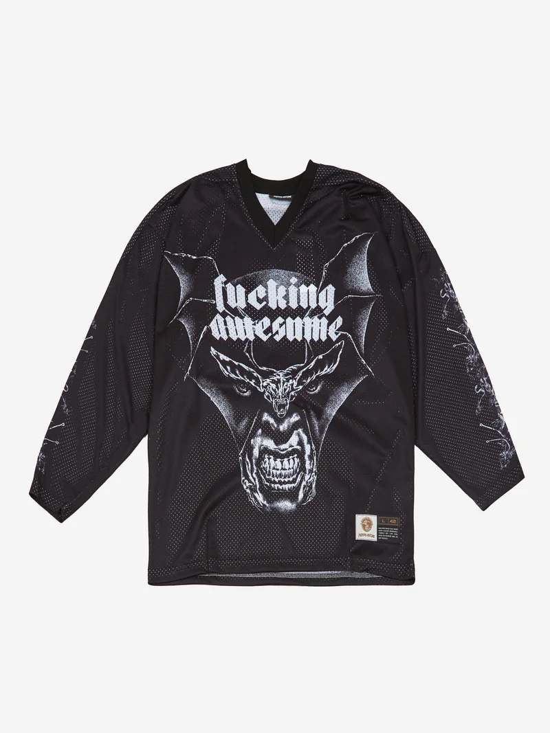 Image of Fucking Awesome Nightmare Hockey Jersey - Black
