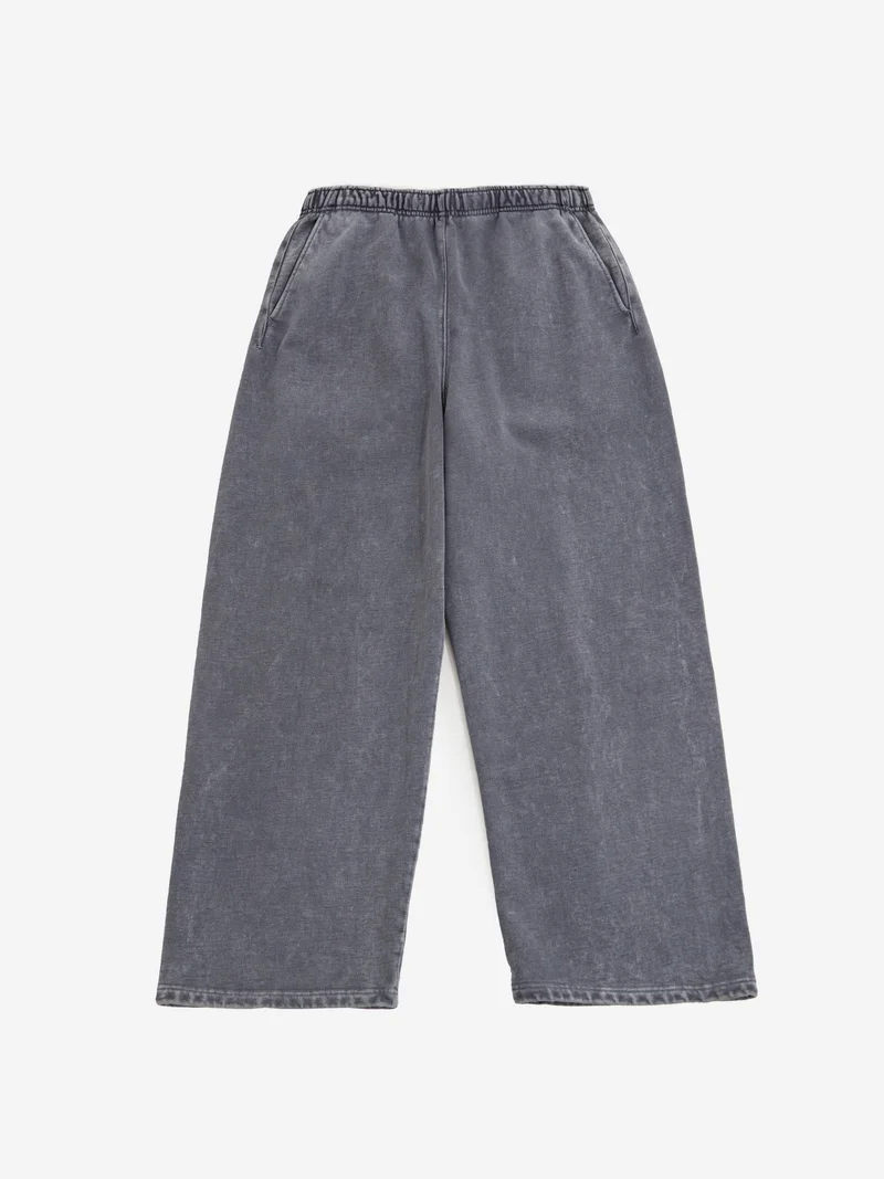 Image of Beams Wide Fade Sweat Trousers - Fade Black