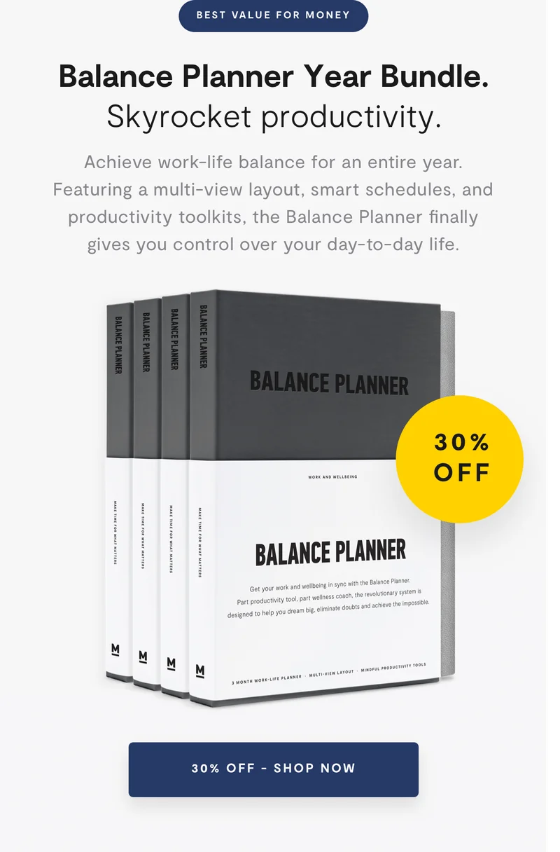 30% Off Balance Planner Year Bundle