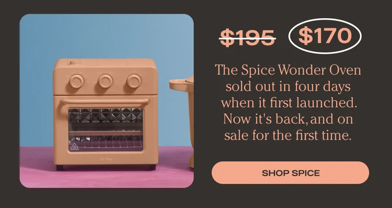 The Spice Wonder Oven sold out in four days when it first launched. Now it's back, and on sale for the first time. Was $195, now $170. - Shop Spice