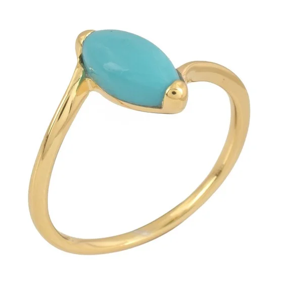 Affinity Gems Sleeping Beauty Turquoise Ring,14K Gold Plated