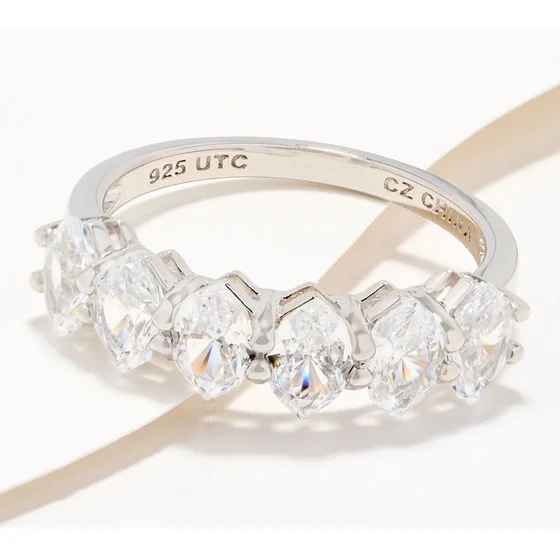 Diamonique x Kathy Levine Monaco C/O Cut Ring, Sterling Silver