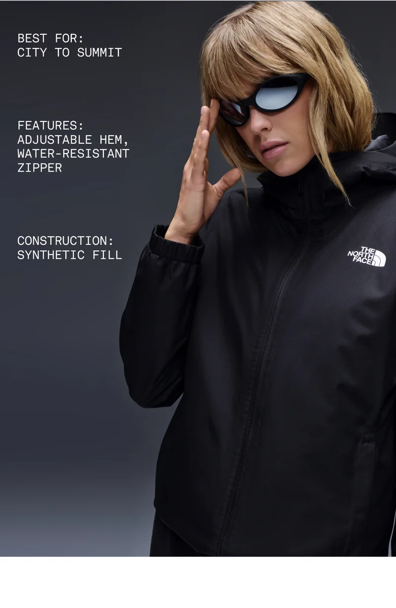 Best For:  City to Summit. FEATURES: Adjustable Hem, Water-Resistant Zipper. CONSTRUCTION:  Synthetic Fill.