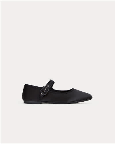 The Day Buckle Mary Jane | Black Satin